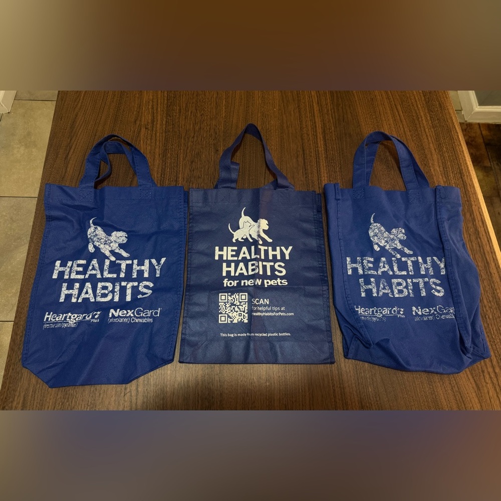 Lot Of 3 Tote Blue Bags